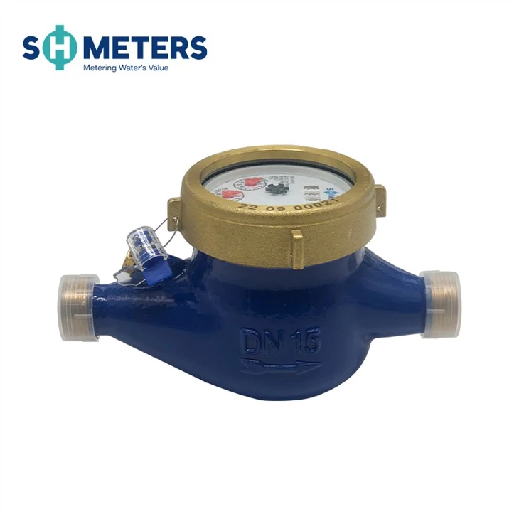 Cold Multi Jet Water Meter Blue Brass Body Cold Multi Jet Water Meter Blue Brass Body