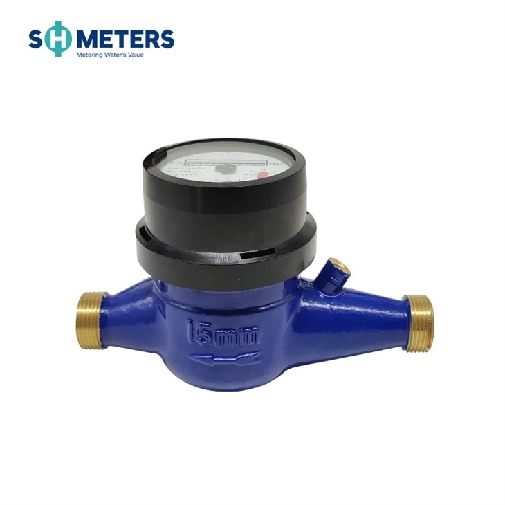 Plastic Case Bell Multi Jet Water Meter Dry Type Vane Wheel
