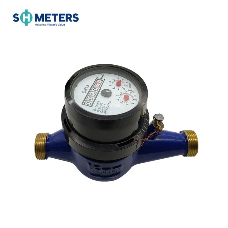 Plastic Case Bell Multi Jet Water Meter Dry Type Vane Wheel