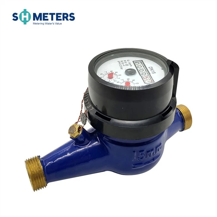 Plastic Case Bell Multi Jet Water Meter Dry Type Vane Wheel